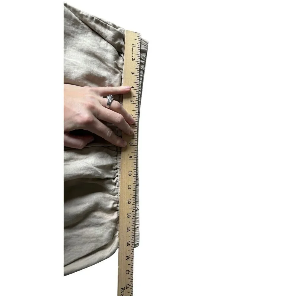 Quince 100% European Linen Pants size M‎ Cream Pull On Lagenlook